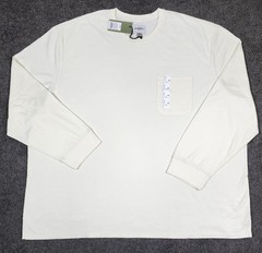 Men’s Crew Neck T Shirt 5XL Cream Goodfellow & Co Long Sleeve Big & Tall Cotton