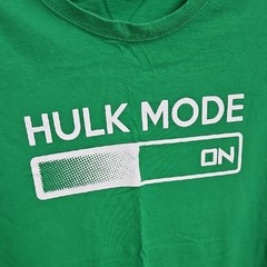 Fruit of the Loom Hulk Mode On Men’s T-Shirt in Green Size L
