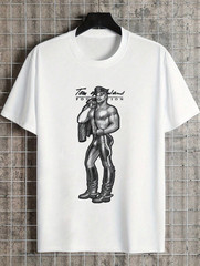 New Men’s Sexy White Tom of Finland Foundation Short Sleeve Cotton T-Shirt – Gay