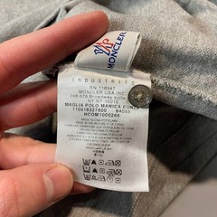Moncler Maglia Polo Manica Corta Slim Fit Gray T-Shirt Size M