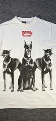 Death Row Records Doberman Dogs White Shirt Snoop Dog Size Large Preowned