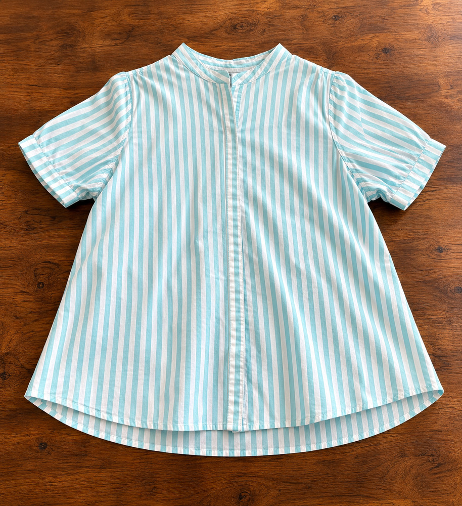 The Foundry Light Blue & White Ice Cream Man Style Shirt 3XLT