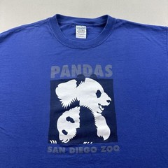 Vintage San Diego Zoo Pandas T-Shirt Mens Large Blue Nature Animals California