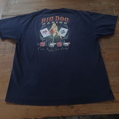 Vintage Big Dogs Casino Graphic Tee Black XL 100% Cotton 2007 Get Lucky Martini
