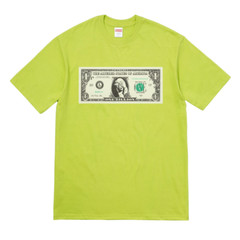 NWT Supreme FW17 Dollar Bill Logo T-Shirt Tee Lime Green SEALED Mens L AUTHENTIC