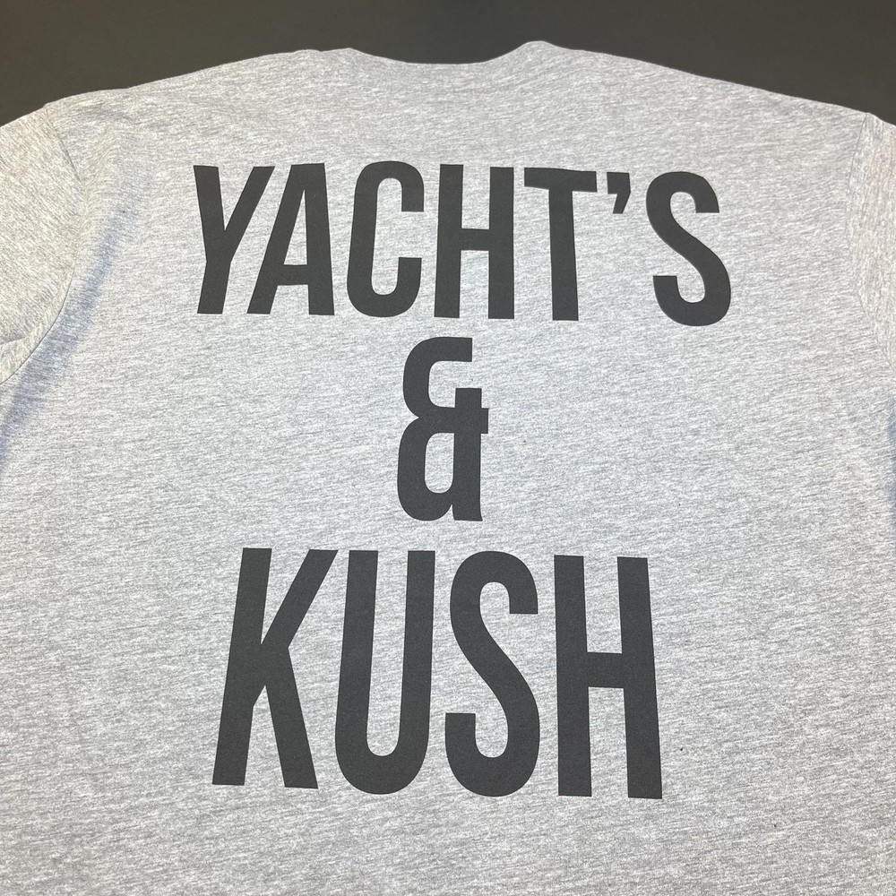 NEW KUSH RUSH YACHT’S & KUSH BOAT T SHIRT Sz L Cigar Smoke Weed Pot Marijuana