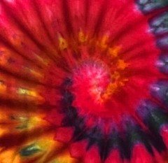 Spiral Ice Tie Dye T-Shirt, Unisex L SS Crew, Bright Multicolor Rainbow