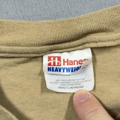 Vintage Hanes Shirt Mens Large Beige Miami Wellness Graphic T-Shirt Tee School