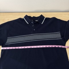 Vintage Y2k No Fear Striped Polo Shirt Men Size L Skater Grunge 90s Pickleball