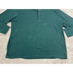 Foundry Henley Mens 4XL Green Long Sleeve Shirt Big and Tall Heathered Cotton