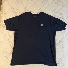 Carhartt Mens 3XLT Loose Fit Heavyweight Short Sleeve Pocket Dark Blue Shirt