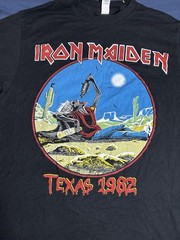 Iron Maiden Texas 1982 / The Beast Tames Texas Black Band T-Shirt Size M