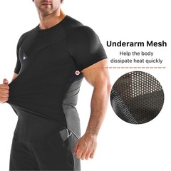 3 Pack Men’s Irregular Muscle Gym Shirts Quick Dry Sun Protection Workout Ath…