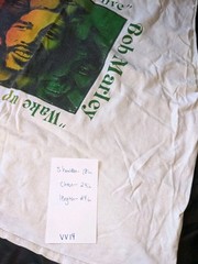 Bob Marley Vintage T Shirt Size XL Wake Up And Live Cut Off Sleeveless Spots