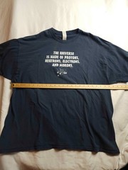 Gildan Graphic T Shirt Mens 2XL Blue Protons Neutrons Electrons Morons Novelty