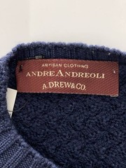 Other Brands Knit Sweater (Thick) Wool NVY Solid Color 70864 andreandreoli