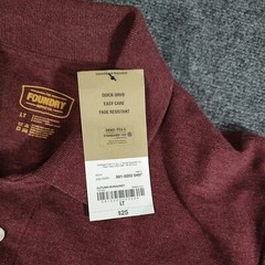 The Foundry Supply Co Adult Men’s Short Sleeve 3 Button Polo LT Autumn Burgundy