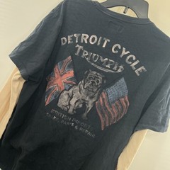 Vtg Lucky Brand Triumph Men Large Motorcycles Layered Thermal Y2K Grunge Style