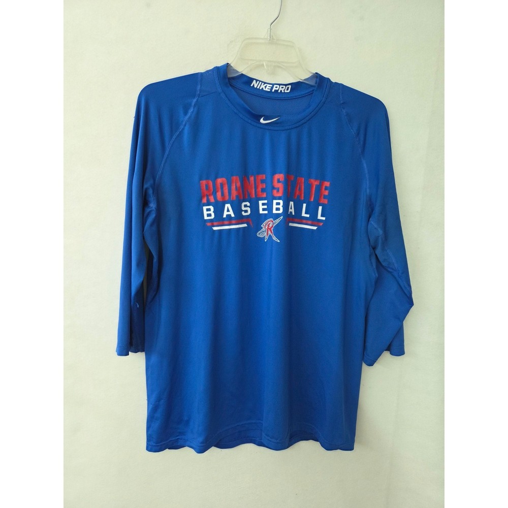 Nike Roane State Baseball Men XL Blue 3/4 Sleeve Performance Shirt AA9778-463