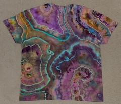 Handmade Ice Tie Dye T-Shirt XL Mens Womens Soft Cotton Blue Violet Geode