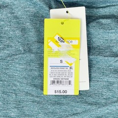 All in Motion Ventilated Pocket T-Shirt Mens Small Teal Side Slit Short Sleeve