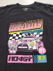 NEW Hello Kitty T-Shirt – Tokyo Speed Racing Kitty Kanji Adult Sz Lg Unisex NWOT