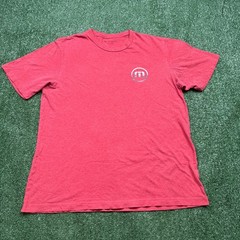 Travis Mathew Graphic Shirt Men’s Size L Red Short Sleeve * READ * Crew Neck