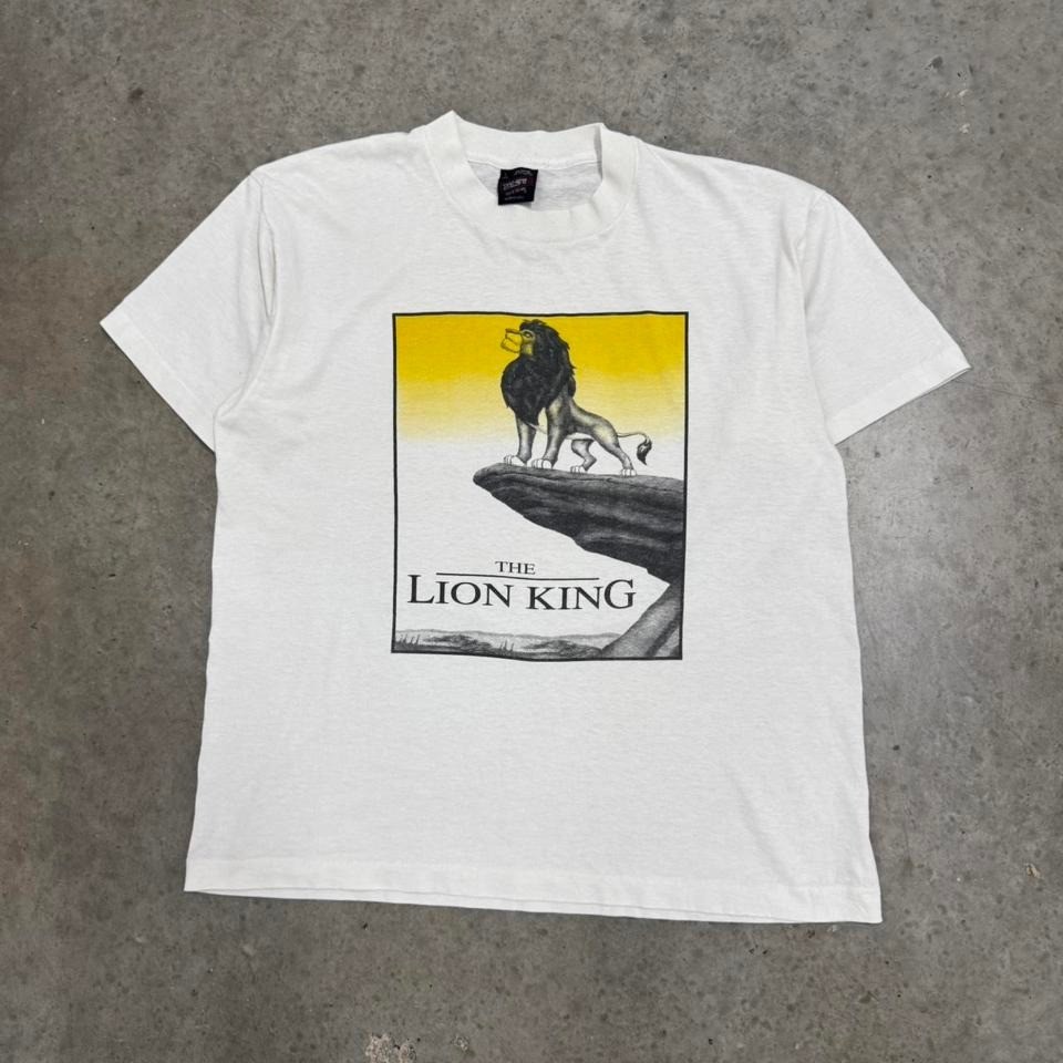 Vintage 90s The Lion King T-shirt Disney Mufasa Movie Promo White mens Large