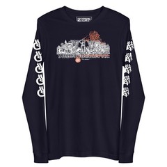 BlackCargo Unisex Long Sleeve Tee Sustainable Streetwear Navy XS S M L XL 2XL