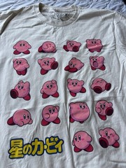 Nintendo Men’s White Crew Neck Short Sleeve Cotton Kirby Graphic T-Shirt M