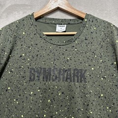 Gymshark Micro Print T Shirt Men’s XL Green Short Sleeve Crew Neck Straight Hem