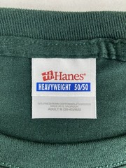 Hanes Heavyweight 50/50 Blank T Shirt NOS Dark Green Size Medium Vintage