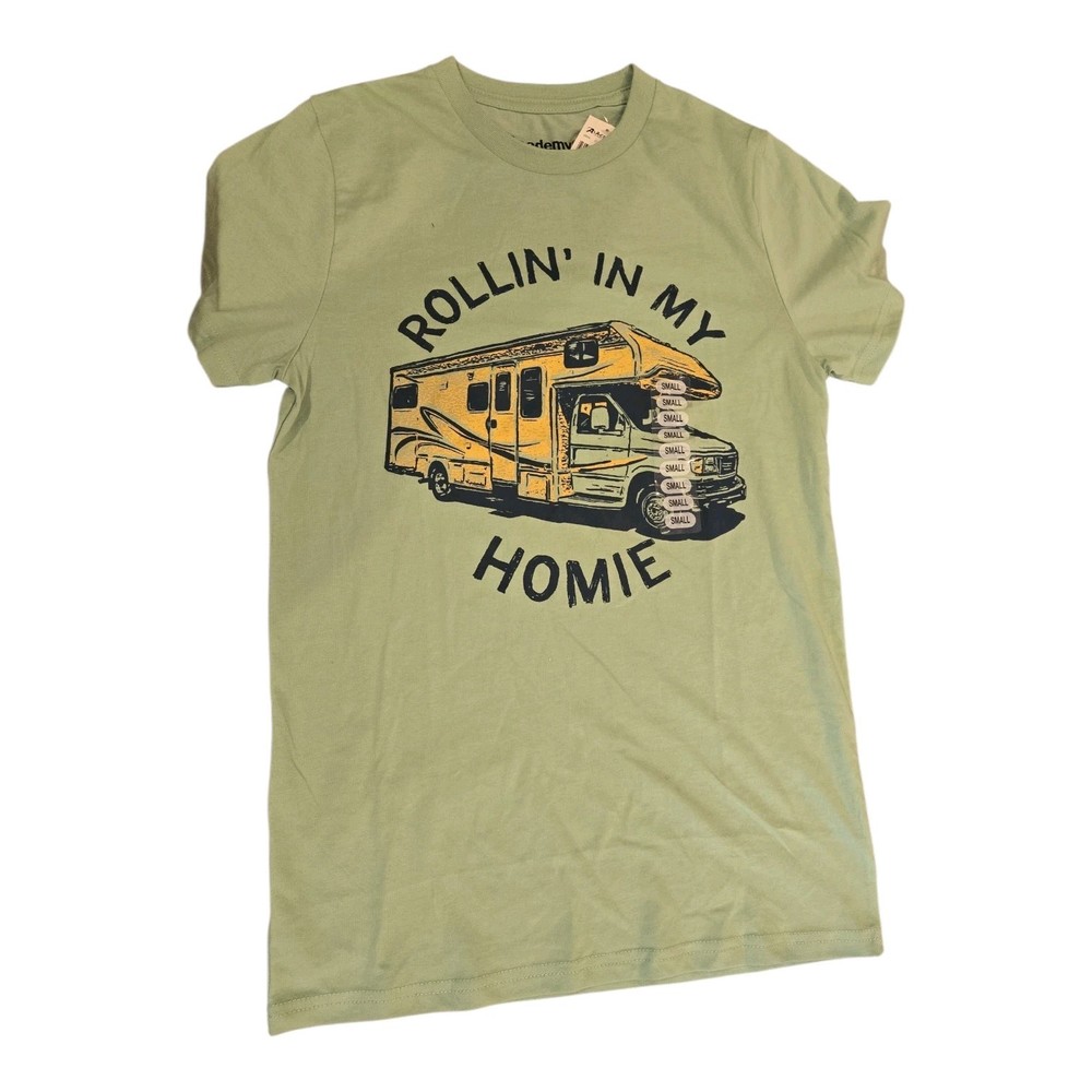 Academy Sports T-Shirt Sz Small Rollin’ In My Homie RV Camping NWT (B-01)