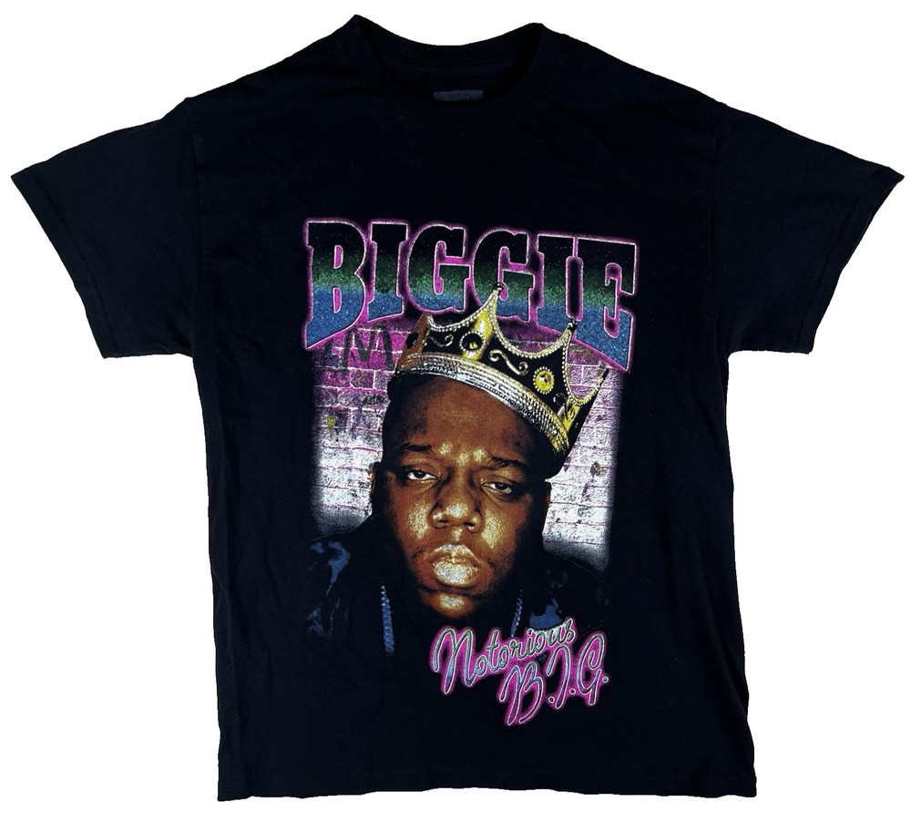 Notorious BIG Black Graphic Tshirt Medium HIp Hop Rap Rapper Big Poppa Retro 90s