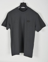 Prada Triangle Logo Terry T-Shirt Anthracite Gray Size Medium