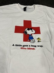 American Red Cross Snoopy Joe Cool Give Blood White T-Shirt Mens Size 2XL