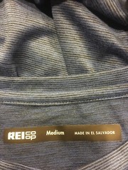 REI Mens 2 Tone Blue & Black Poly Spandex Blend T-Shirt Size Medium