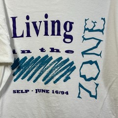 Vintage Single Stitch Living in the Zone SELP 90’s Graphic T-Shirt 1994 XL Tee
