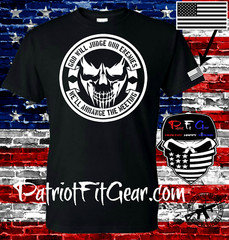 t-shirt,God will judge our enemies,Gun Rights,Molon Labe,Death Skull,Infidel