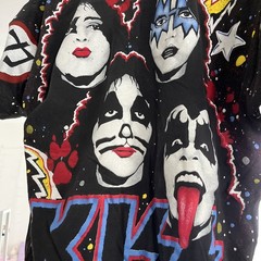 Vtg KISS T Shirt Tee Mens Large 40/42 1992 AOP Hanes Winterland Concert Tour.