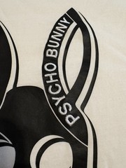 Psycho Bunny Men’s Sz 7 White Serge Embroidered Graphic Tee Shirt