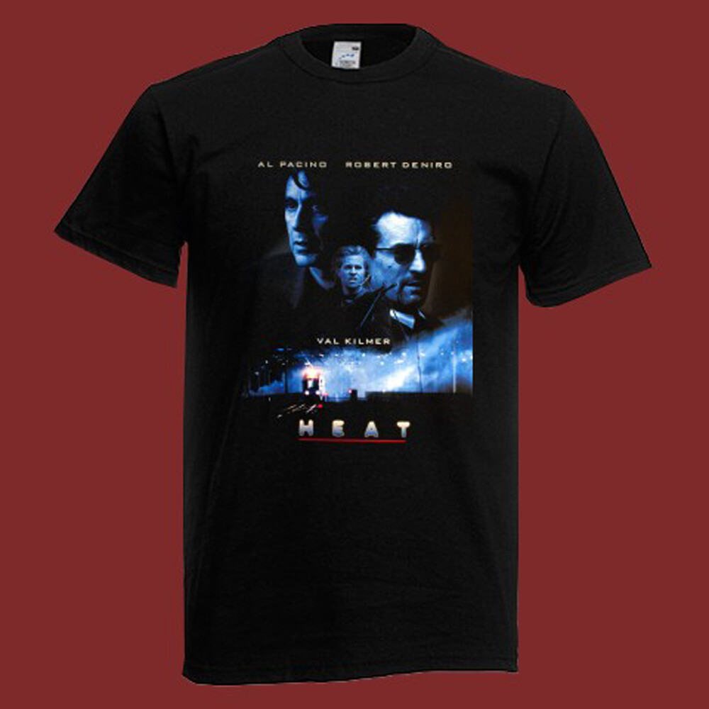 HEAT Retro Action Movie Men’s Black T-Shirt Size S-5XL
