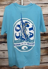 Costa Del Mar Mens Medium Blue Marlin Graphic T-Shirt Born On The Water New