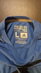 Adidas Climalite Short Sleeve Graphic T-Shirt Mens L Blue Big Logo 2015