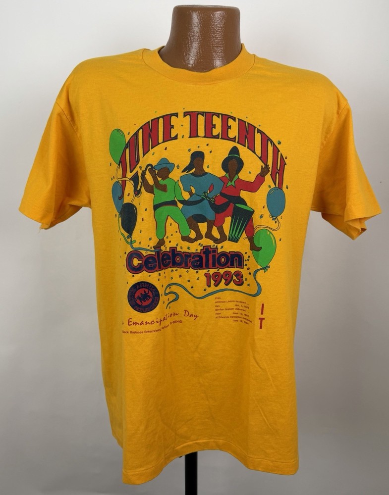Vintage 90s Juneteenth Shirt Mens Large Black History T-shirt Texas Tee USA Made