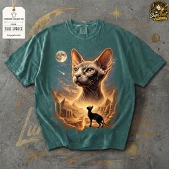 Sphynx Cat Moon Animal Graphic Comfort Tee