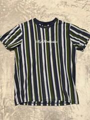HUF Vertical Stripes Tee Shirt Size M Blue Green