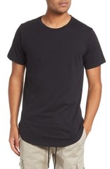 KUWALLA Eazy Scoop Cotton Blend Crewneck T-Shirt in Black-Small