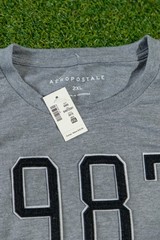 Aeropostale NYC 1987 Embroidered T Shirt Gray Size XXL