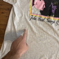 Vintage 1995 Beatles/Pope T-Shirt RARE John Paul, George, Ringo Culture -XL Read